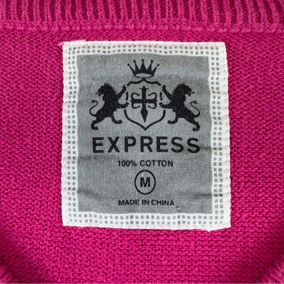Express Pink V-Neck Sweatshirt - Picture 12 of 14